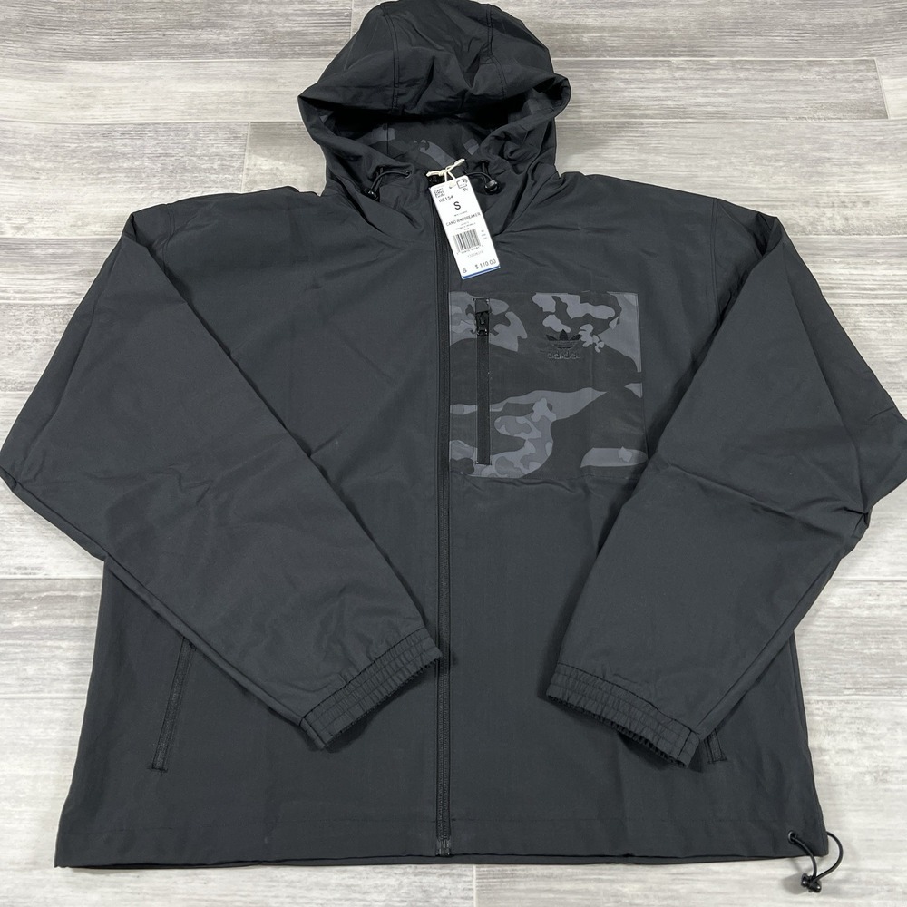 Adidas Originals Men's Small‎ Camo Full Zip Hooded Windbreaker Jacket II8154 NWT